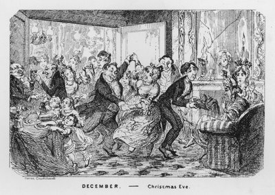 desember, julaften (gravering) av George Cruikshank