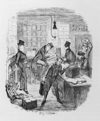 Tidlige trenere, ca. 1836 (gravering) av George Cruikshank
