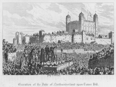 Henrettelse av hertugen av Northumberland på Tower Hill (gravering) av George Cruikshank