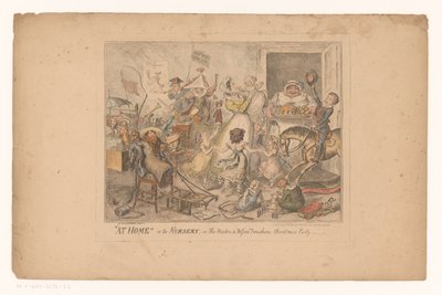 Avgift i barnehagen Hjemme i barnehagen, eller mestere og savner twoshoes Christmas party (tittel på objekt) av George Cruikshank