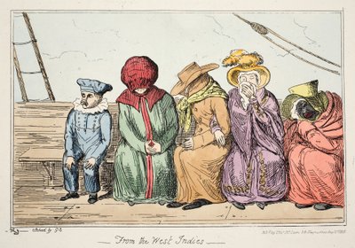 Fra Vestindia, pub. 1835 (håndfarget etsning) av George Cruikshank