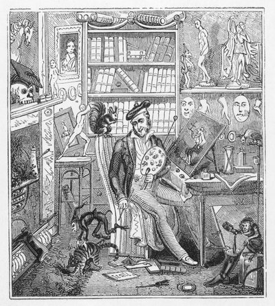 Frontispice-illustrasjon for Cruikshank at Home (gravering) av George Cruikshank