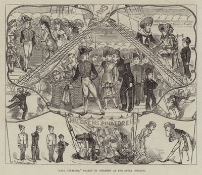 HMS Pinafore, spilt av Children at the Opera Comique av George Cruikshank