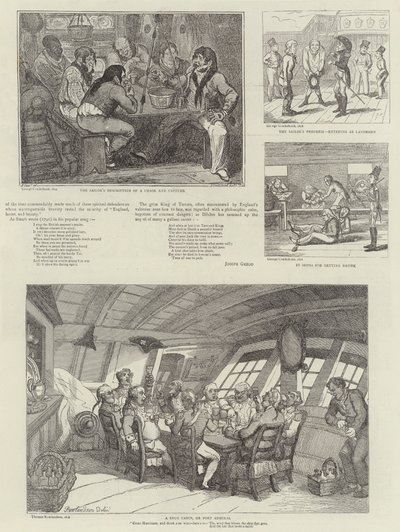 Humoristisk kunst på Royal Naval Exhibition av George Cruikshank