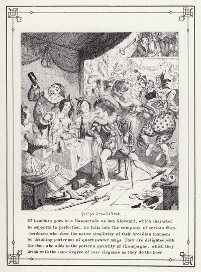 Illustrasjon for The Bachelor's Own Book, eller The Progress of Mr Lambkin (Gent) (gravering) av George Cruikshank