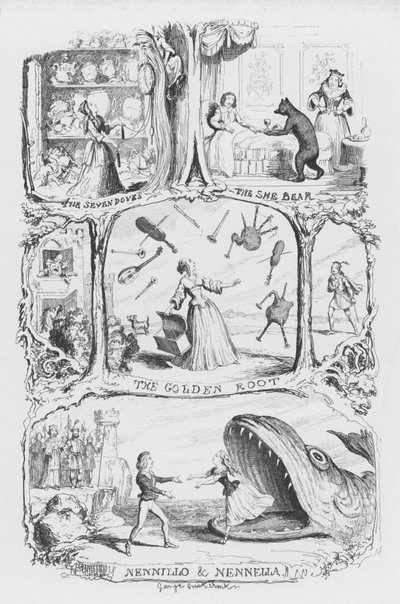 Illustrasjon for The Pentamerone av George Cruikshank (gravering) av George Cruikshank