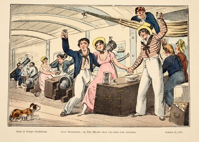 Jack Stødig; eller, The Heart That Can Feel for Another, pub. 1807 (håndfarget gravering) av George Cruikshank
