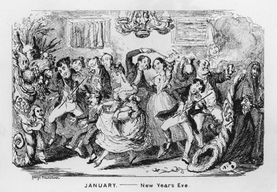 januar, nyttårsaften (gravering) av George Cruikshank