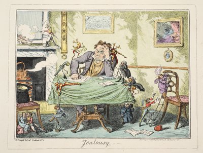 Sjalusi, pub. 1835 (håndfarget gravering) av George Cruikshank