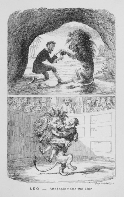 Leo, Androcles og Løven av George Cruikshank