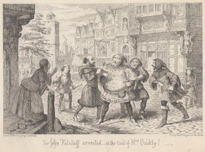London. A Street: 'Henry IV del II', akt II, scene I av George Cruikshank