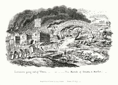 London Going Out of Town, eller March of Bricks and Mortar (gravering) av George Cruikshank
