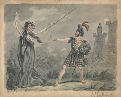 Macbeth og heksen av George Cruikshank