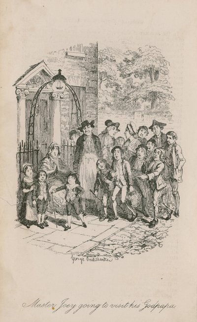Mester Joey skal besøke gudfaren sin av George Cruikshank