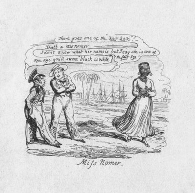 Frøken Nomer, 1829 av George Cruikshank