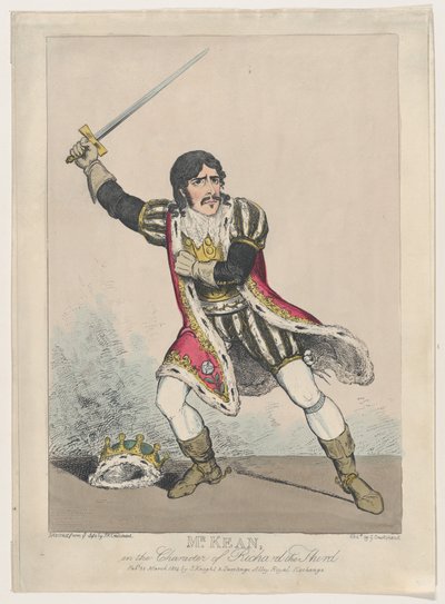 Mr. Kean i Karakteren til Richard den tredje, ca. 1814., ca. 1814. av George Cruikshank