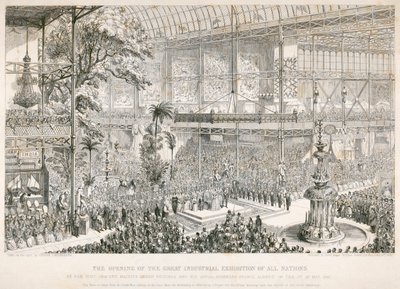 Åpning av den store utstillingen, Crystal Palace, Hyde Park, London, 1851 av George Cruikshank