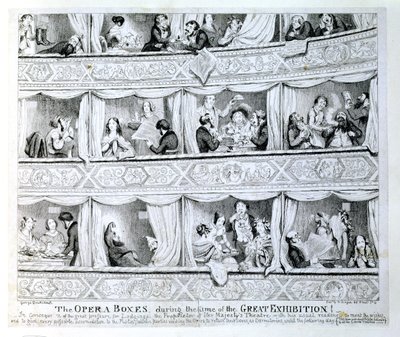 Operabokser under den store utstillingens tid, ca. 1851 av George Cruikshank