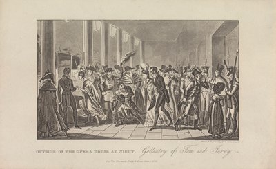 Utenfor operahuset om natten av George Cruikshank