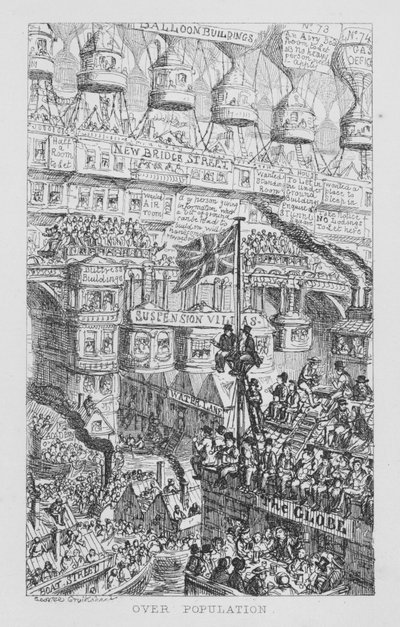 Overbefolkning (gravering) av George Cruikshank