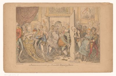 Overvol salong Ulemper med en overfylt stue (tittel på objekt) av George Cruikshank