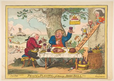 Fred og overflod eller gode nyheter for John Bull!!!, 25. mai 1814. av George Cruikshank