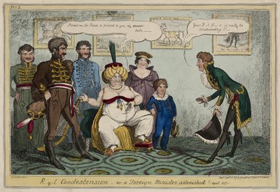 Kongelig nedlatenhet eller, en utenriksminister overrasket! - april 1817 - 15. september av George Cruikshank