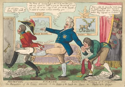 Rumping - Kicking and Kissing - oder - Abschneiden der Privy Purse av George Cruikshank
