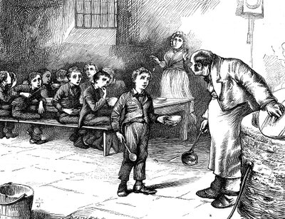 Scene fra Oliver Twist av Charles Dickens, 1871 av George Cruikshank