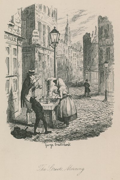 Scene i London-livet: Gatene - morgen av George Cruikshank