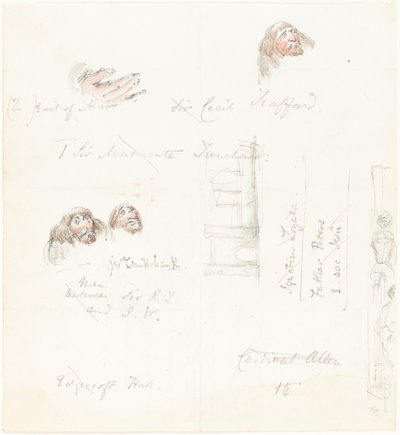 Skisser av groteske ansikter av George Cruikshank
