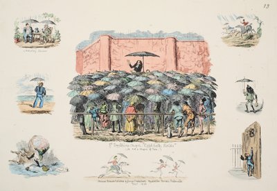 St Swithuns Chapel Cold-Bath Fields, pub. 1833 (håndfarget gravering) av George Cruikshank