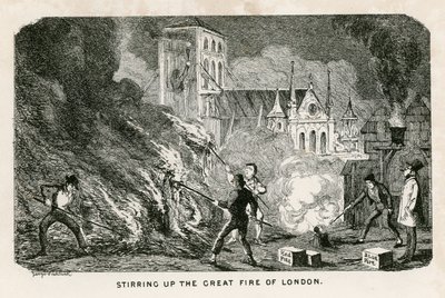 Rakker opp den store brannen i London av George Cruikshank