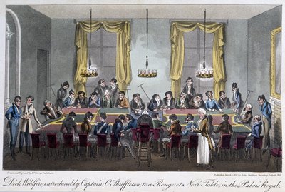 Spillebord på Palais Royal - i "" Life in Paris" av David Carey, London av George Cruikshank