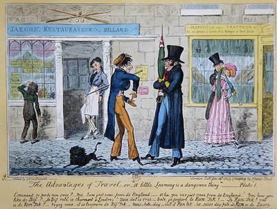 "Fordelene ved å reise" eller "Litt læring er en farlig ting" av George Cruikshank