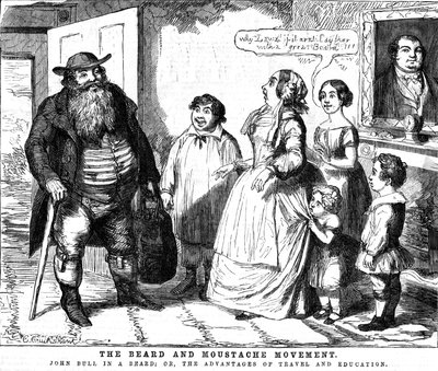 Skjegg- og bartebevegelsen, 1854 av George Cruikshank