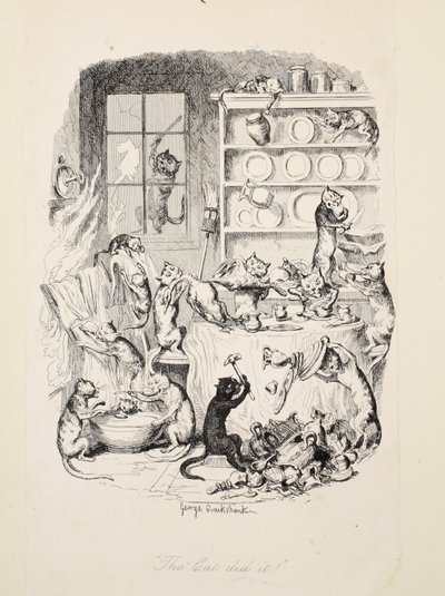 The Cat Did It, fra The Greatest Plague of Life, pub. 1847 av George Cruikshank