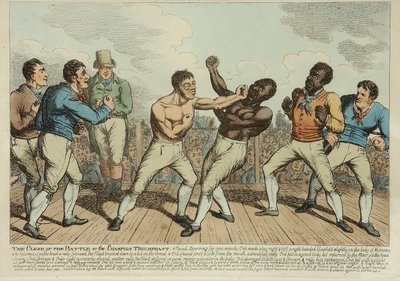 The Close of the Battle Triumphant (farget etsning) av George Cruikshank