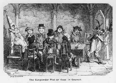 Kruttplottet eller gutta i rådet (gravering) av George Cruikshank