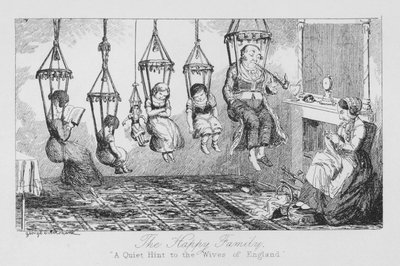 The Happy Family, A Quiet Hint to the Wives of England (gravering) av George Cruikshank