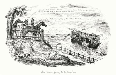 Hestene som går til hundene (gravering) av George Cruikshank