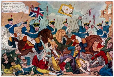 Massakren i Peterloo, eller Britons Strike Home, 1819 1904. av George Cruikshank