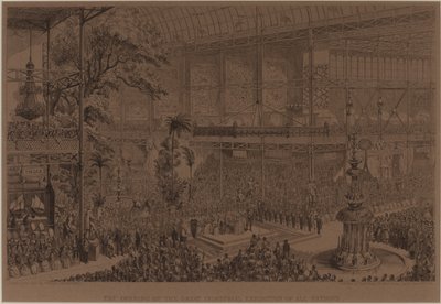 Åpningen av den store industriutstillingen for alle nasjoner, 1. mai av George Cruikshank