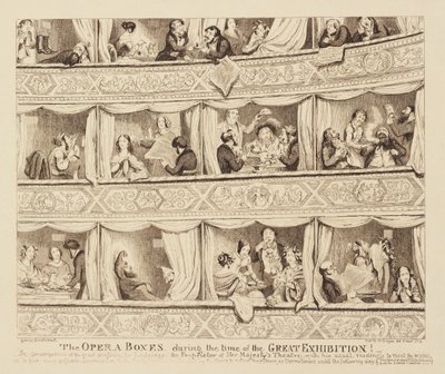 Operaboksene under den store utstillingens tid, 1851 av George Cruikshank