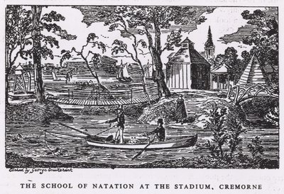 The School of Nation på stadion, Cremorne Gardens av George Cruikshank