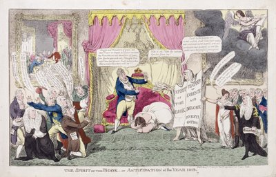 Bokens ånd eller Årets forventning 1813 av George Cruikshank