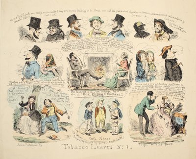 Tobakksblader nr. 1, pub. 1851. av George Cruikshank