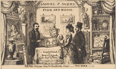 Byttekort for Samuel P. Avery - Fine Art Room, 1873., 1873. av George Cruikshank