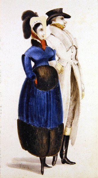 Vintermoter (akvarell på papir) av George Cruikshank