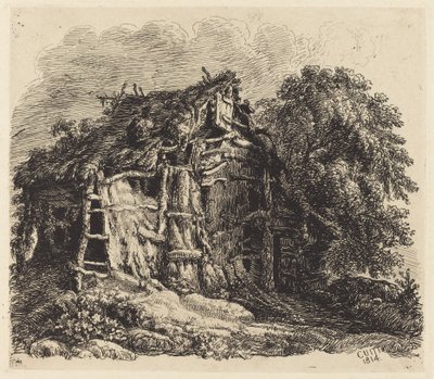 Welsh Hovel ved Machynllaeth av George Cuitt the Younger